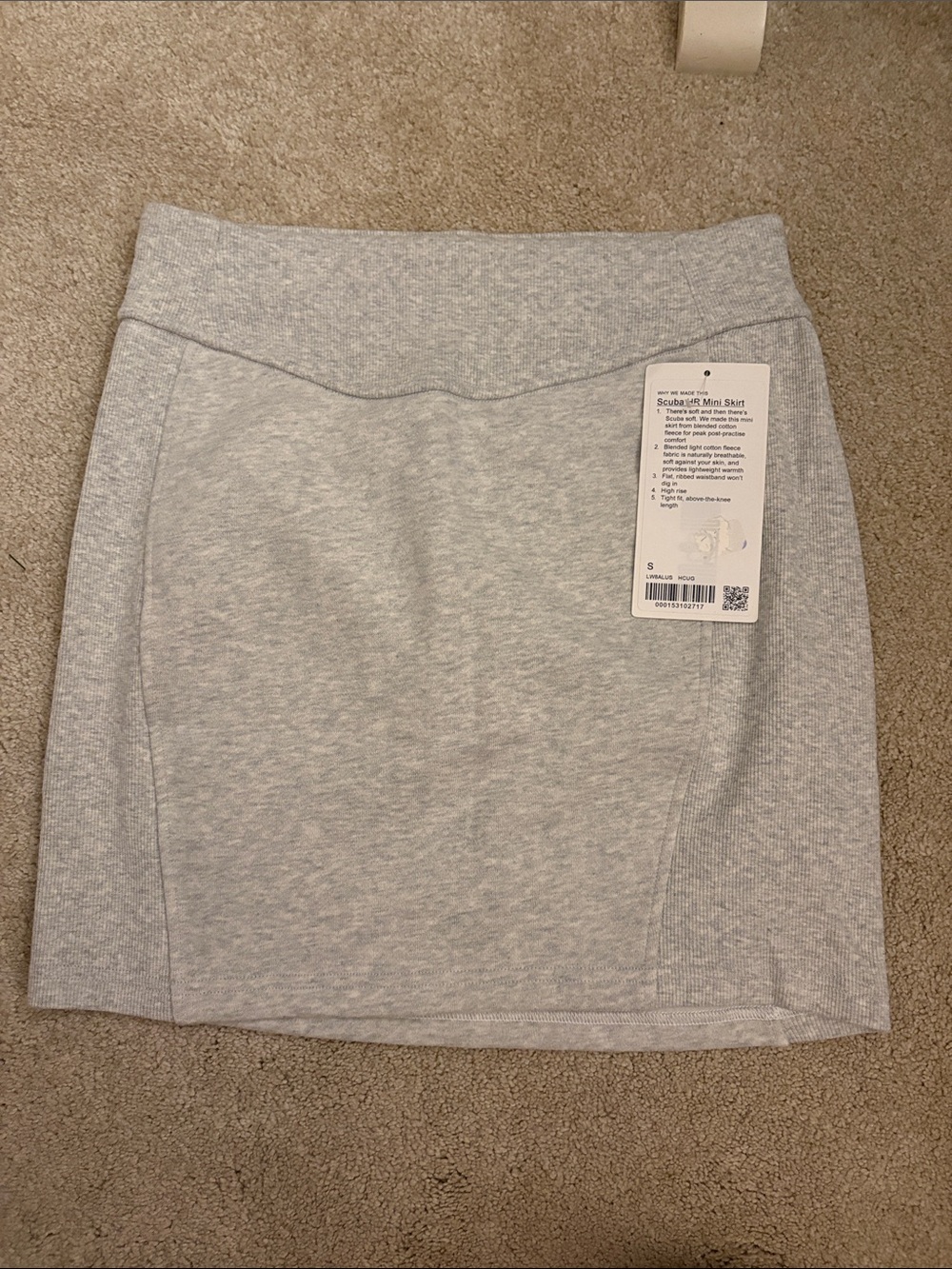 lululemon Light Gray scuba HR mini skirt